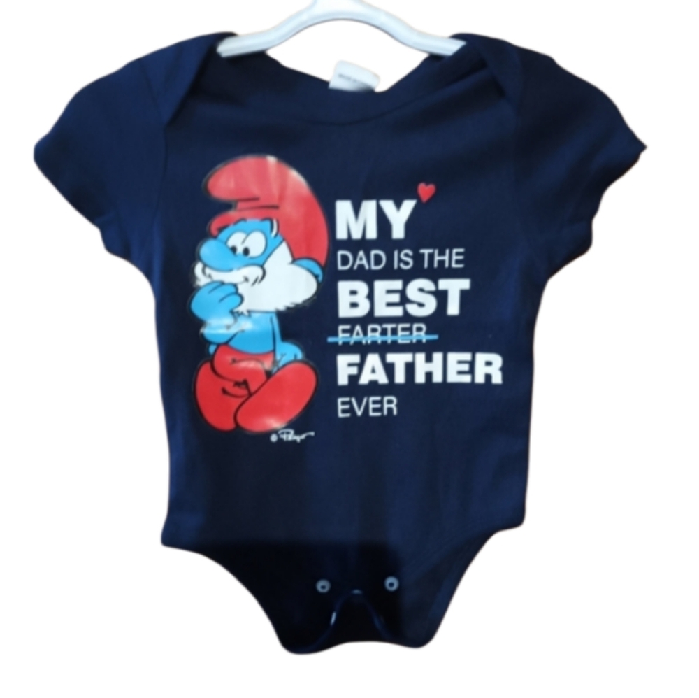 size 3-6M Navy Blue Smurfs Kids One Piece
